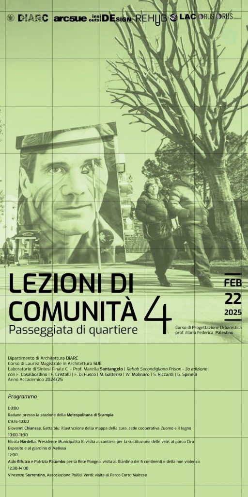 locandina lezioni di comunità passeggiata di quartiere